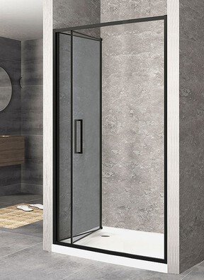 Składane Czarne drzwi prysznicowe Rea Rapid Fold 80-100 cm