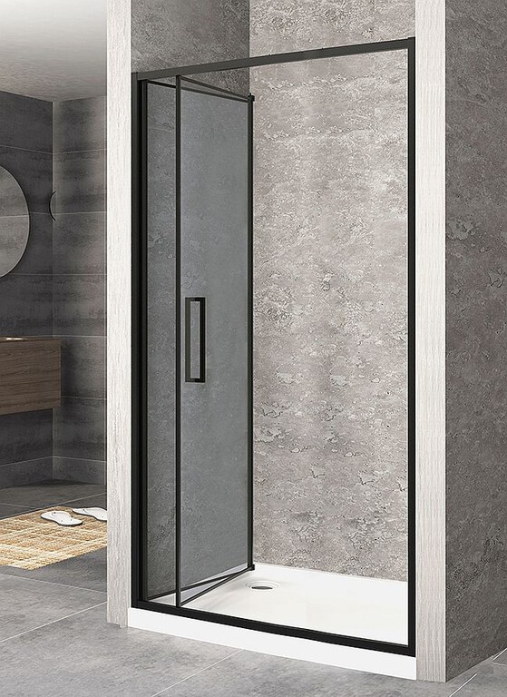Składane Czarne drzwi prysznicowe Rea Rapid Fold 80-100 cm (1)