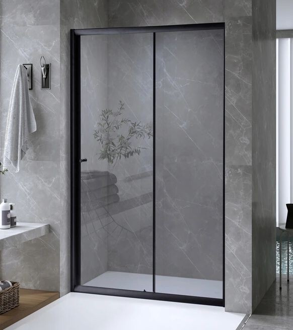 Drzwi prysznicowe 100 Black szkło dymione (1)