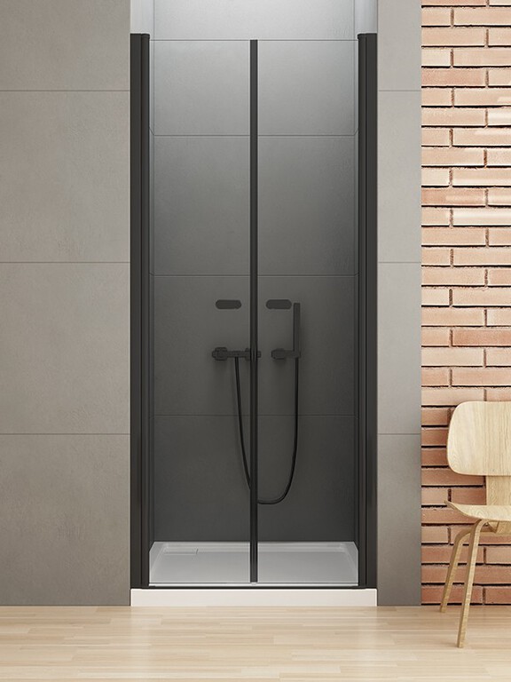 Drzwi prysznicowe wahadłowe New SOLEO Black 98,5-101,5  (1)