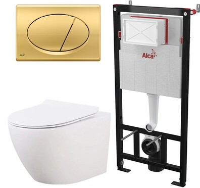 Zestaw WC Alcaplast + przycisk M75 + misa WC Primo Slim