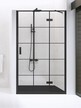 Drzwi prysznicowe uchylne New Renoma Black Kratka PRAWE New Trendy (1)