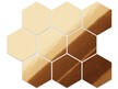 Samoprzylepne heksagony ze stali nierdzewnej Miedziany Połysk x 9 szt 9 (2)