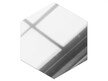 Samoprzylepne heksagony ze stali nierdzewnej Srebrny Połysk x 9 (3)