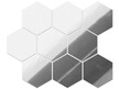 Samoprzylepne heksagony ze stali nierdzewnej Srebrny Połysk x 9 (2)