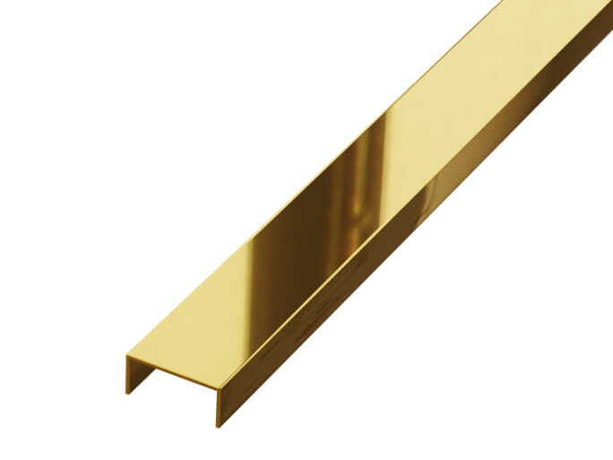 Profil metalowy rektyfikowany U złoty błyszczący (1)